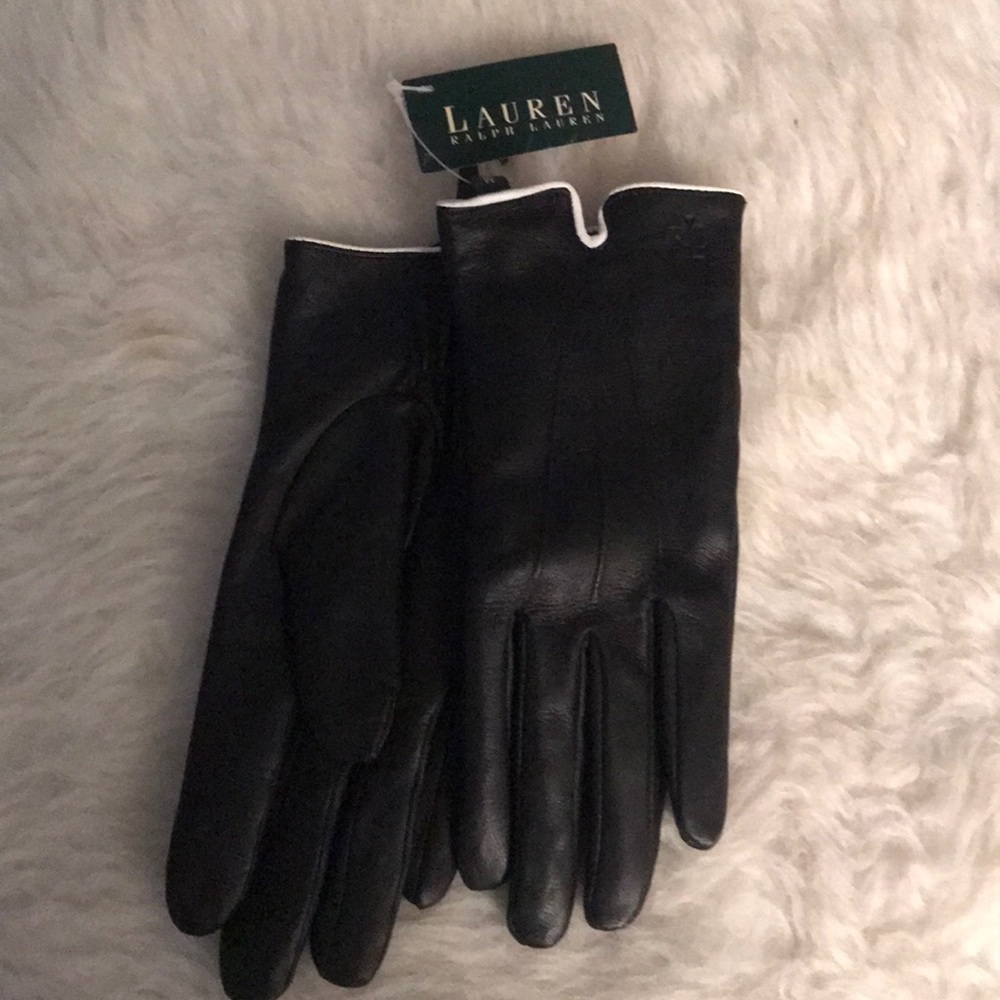 🔥🔥Ralph Lauren black leather gloves🔥🔥